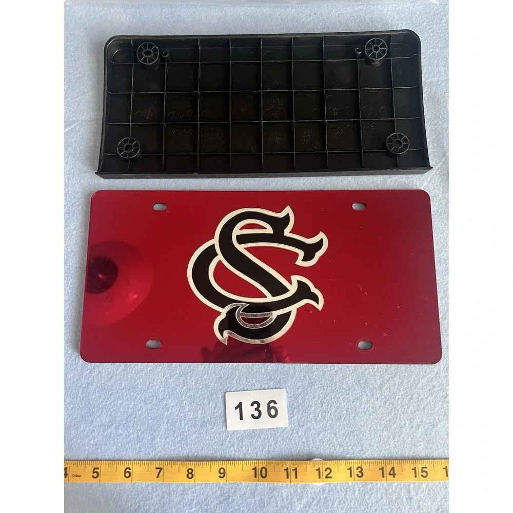 USC South Carolina Gamecocks Mirrored Silver License Plate Car Tag New
